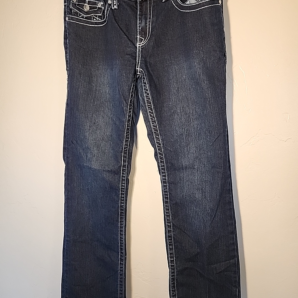True Religion Dark Indigo Straight Leg Jeans
